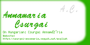 annamaria csurgai business card